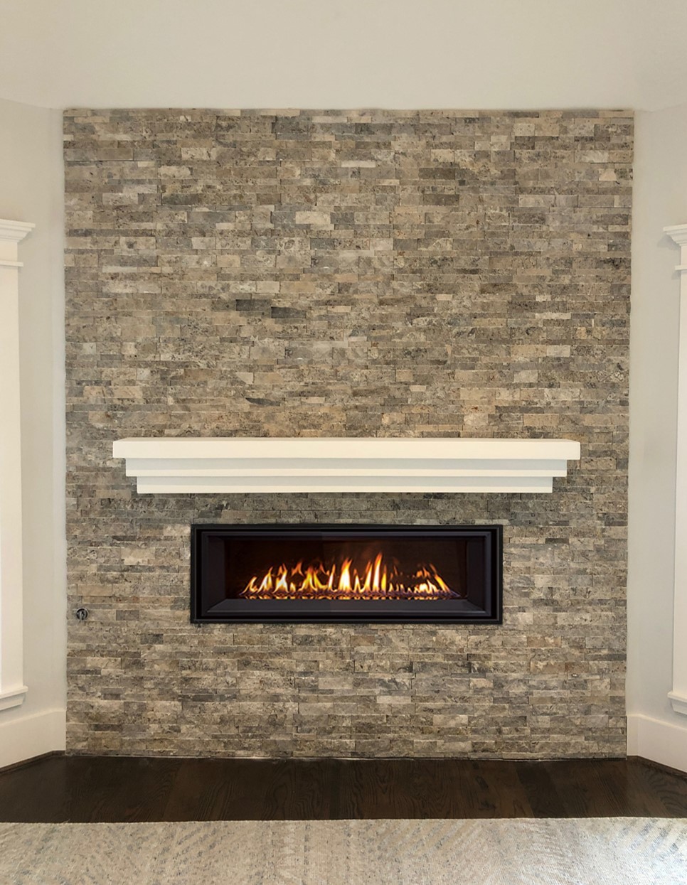 boxed fireplace mantel